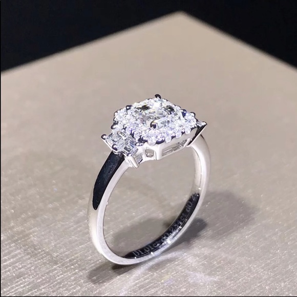 New 925 Silver Dainty Square Cut Diamond Ring 💍 - Picture 4 of 5